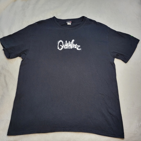 Y2K Quicksilver T Shirt Mens XL Graffiti Black Center Spellout Skate Surf - Picture 3 of 8